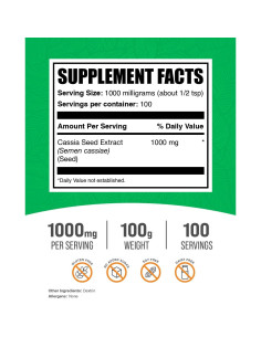 Extracto de Semilla de Cassia en Polvo BulkSupplements 100g 2