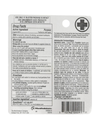 Kit de Medicación para Dolor de Dientes Red Cross 59g - 2 Piezas