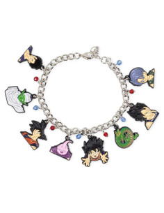 Pulsera de Encanto Dragon Ball Z Plateada con 8 Colgantes