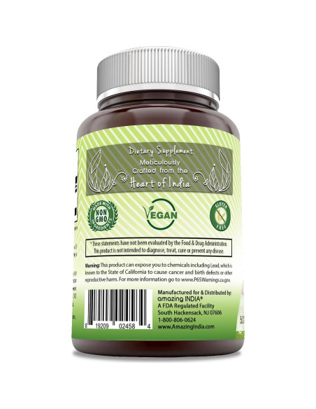 Suplemento Arjuna Natural 500 mg 120 Cápsulas Vegetales Increíble India