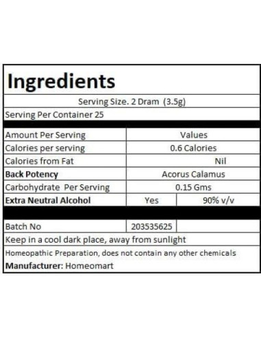 Pellets Homeopáticos Acorus Calamus 1M - 3 Frascos de 59ml