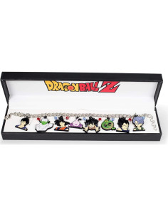 Pulsera de Encanto Dragon Ball Z Plateada con 8 Colgantes 2