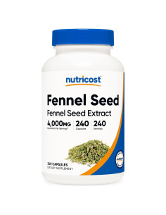 Suplemento Vegano de Semilla de Hinojo Nutricost 240 Cápsulas
