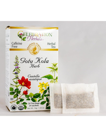 Té de Gotu Kola Orgánico Celebration Herbals 24 Bolsitas Té de Gotu Kola Orgánico Celebration Herbals 24 Bolsitas