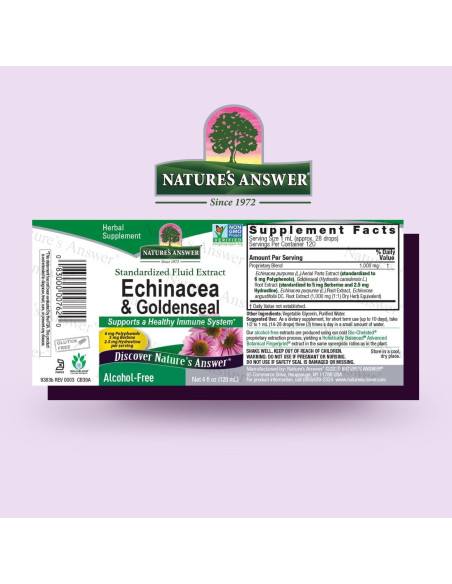 Extracto de Equinácea y Sello de Oro Nature's Answer 120ml Extracto de Equinácea y Sello de Oro Nature's Answer 120ml