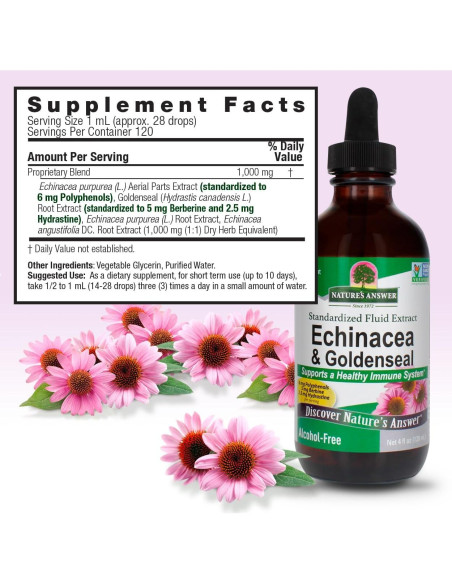 Extracto de Equinácea y Sello de Oro Nature's Answer 120ml Extracto de Equinácea y Sello de Oro Nature's Answer 120ml
