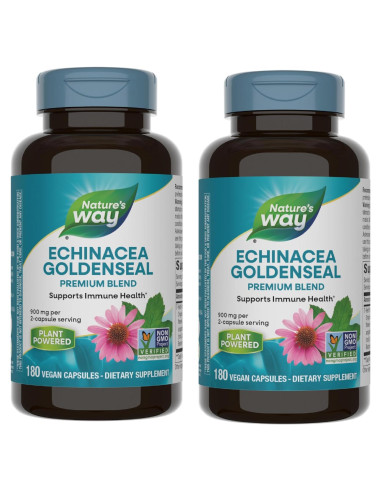 Echinacea Goldenseal Nature's Way 180 Cápsulas Veganas 900 mg