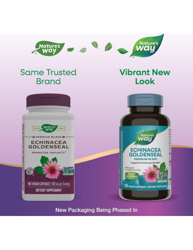 Echinacea Goldenseal Nature's Way 180 Cápsulas Veganas 900 mg