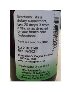 Extracto de Alcohol de Raíz de Echinacea Angustifolia Dr. Christopher 60 ml 2