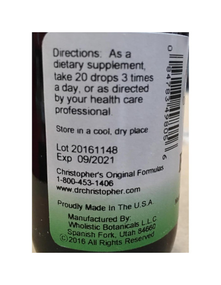 Extracto de Alcohol de Raíz de Echinacea Angustifolia Dr. Christopher 60 ml Extracto de Alcohol de Raíz de Echinacea Angustifolia Dr. Christopher 60 ml