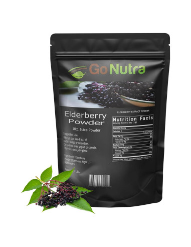 Polvo de Saúco Negro Go Nutra 0.45 kg 10:1 Extracto Inmunológico