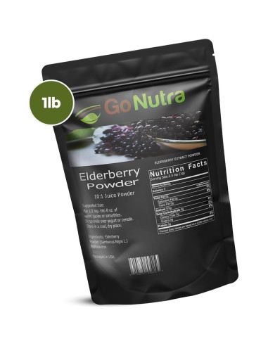 Polvo de Saúco Negro Go Nutra 0.45 kg 10:1 Extracto Inmunológico