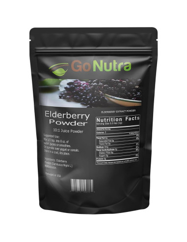 Polvo de Saúco Negro Go Nutra 0.45 kg 10:1 Extracto Inmunológico