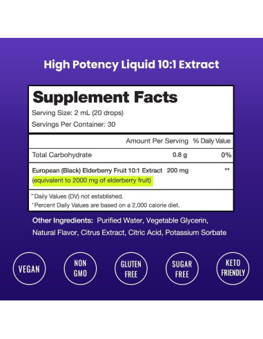Jarabe de Saúco Negro NutraChamps 2000mg Antioxidante 59ml