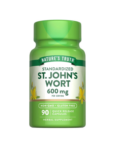 Cápsulas de Hierba de San Juan 600mg Verdad de la Naturaleza | 90 Unidades | Suplemento Sin OGM y Sin Gluten