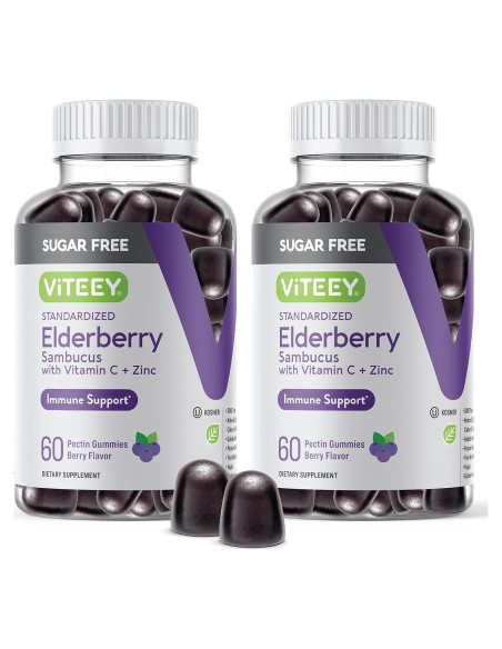 Gomas de Saúco Viteey 120 Unidades - Zinc y Vitamina C Veganas