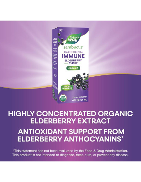 Jarabe de Saúco Orgánico Nature's Way 118 ml - Soporte Inmunológico