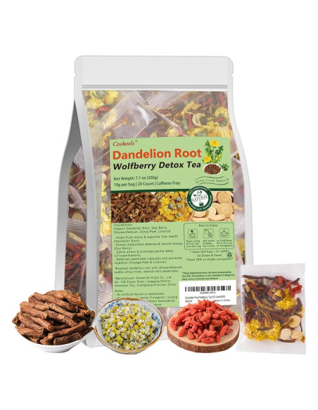 Té Detox Natural Cookools 20 Unidades Diente de León y Goji