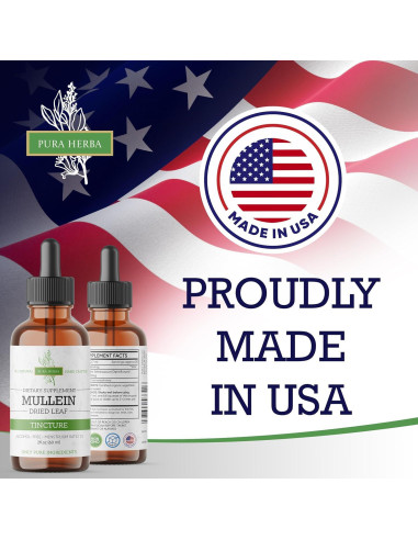 Tintura de Mullein Orgánica Pura Herba 59.15 ml - Soporte Respiratorio