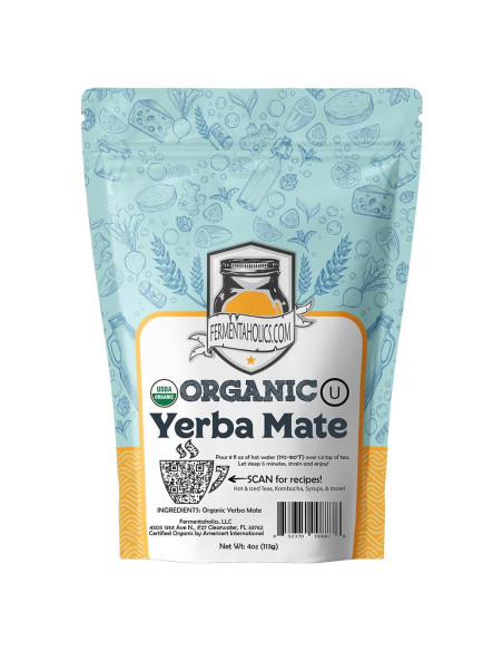Té de Yerba Mate Orgánico Fermentaholics 113g - Ideal para Kombucha