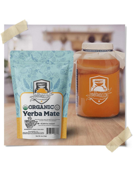 Té de Yerba Mate Orgánico Fermentaholics 113g - Ideal para Kombucha
