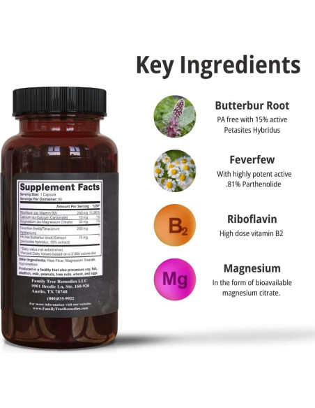 Suplemento Preventivo de Migraña Family Tree - 60 Cápsulas Suplemento Preventivo de Migraña Family Tree - 60 Cápsulas