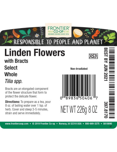 Flores de Tilo a Granel Frontier Co-op 226.8 Gramos