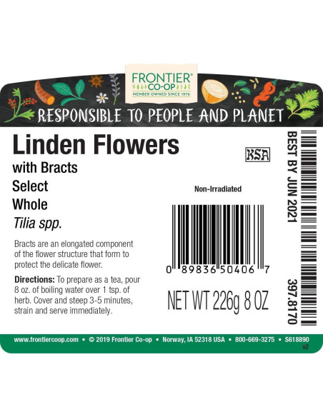 Flores de Tilo a Granel Frontier Co-op 226.8 Gramos