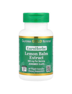 Extracto de Melisa California Gold Nutrition 500 mg 60 Cápsulas Veganas