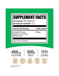 Polvo de Cola de Caballo BulkSupplements 500g - Suplemento Herbal 2