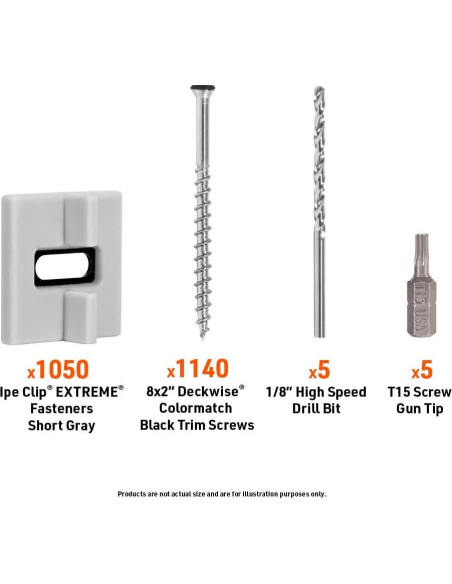 Sujetadores Ocultos DeckWise Ipe Clip Extreme Gris 1050 Piezas