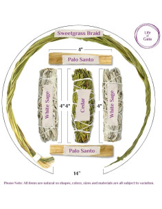 Kit de Ahumado Vida de Gaia - Hierba Dulce y Salvia Blanca 2