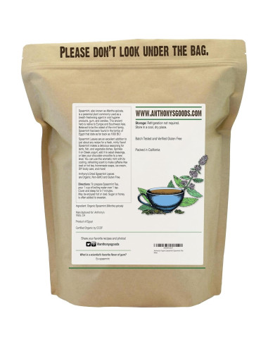 Hojas de Menta Verde Secas Orgánicas Anthony's 0.45 kg Sin Gluten