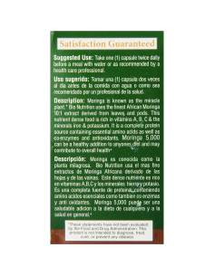 Suplemento Moringa Oleifera Bio Nutrition 5000mg 90 Cápsulas 2