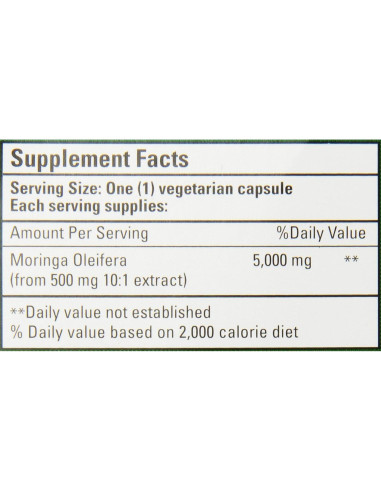 Suplemento Moringa Oleifera Bio Nutrition 5000mg 90 Cápsulas