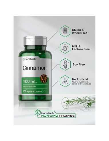 Cápsulas de Canela Horbaach 1800mg - Suplemento Vegetariano