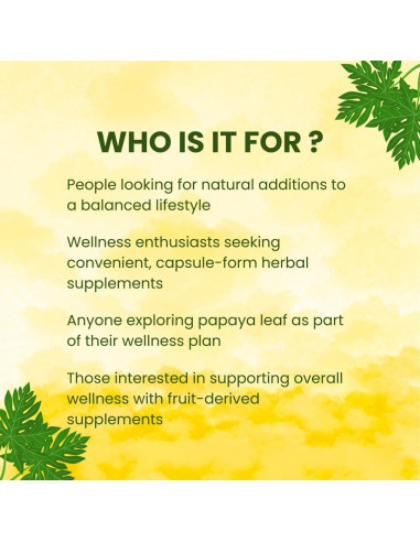 Cápsulas de Hoja de Papaya 500mg Urmi Lifesciences 120 Veganas