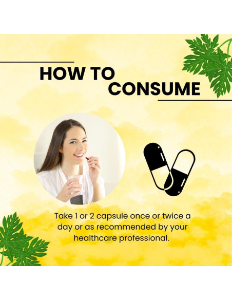 Cápsulas de Hoja de Papaya 500mg Urmi Lifesciences 120 Veganas Cápsulas de Hoja de Papaya 500mg Urmi Lifesciences 120 Veganas