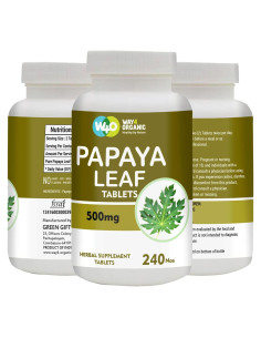 Cápsulas de Extracto de Hoja de Papaya Way4Organic 500 mg 240 Unidades