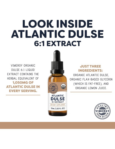 Vimergy Dulse Atlántico Líquido Orgánico 55 mL - Antioxidante Vegano