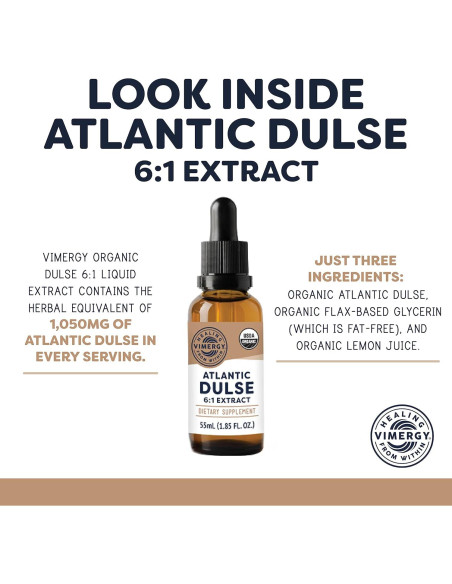 Vimergy Dulse Atlántico Líquido Orgánico 55 mL - Antioxidante Vegano