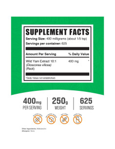 Extracto de Ñame Silvestre en Polvo BulkSupplements 250g 2