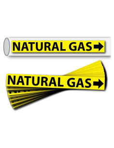 Etiquetas de Tubería de Gas Natural Wrapco 25 Pack Autoadhesivas