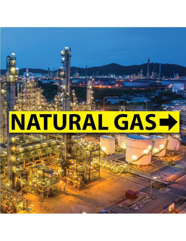 Etiquetas de Tubería de Gas Natural Wrapco 25 Pack Autoadhesivas