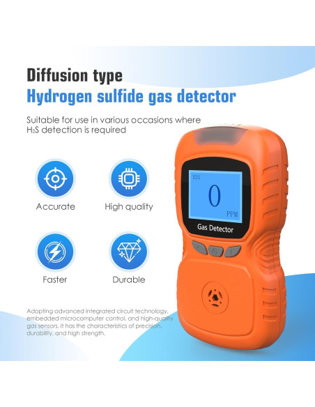 Detector de Gas H2S Genérico Portátil Clip On Impermeable Detector de Gas H2S Genérico Portátil Clip On Impermeable