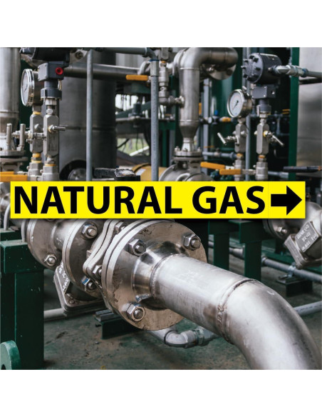 Etiquetas de Tubería de Gas Natural Wrapco 25 Pack Autoadhesivas