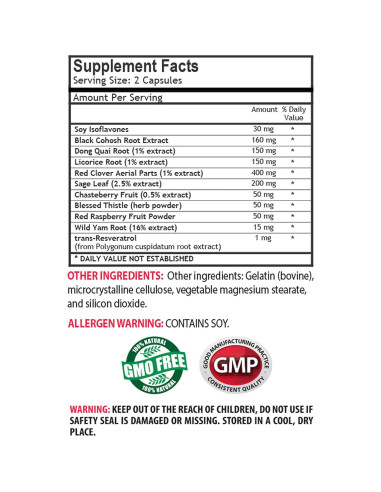 Suplemento Herbal para Mujeres - Frambuesa Roja y Trébol Rojo