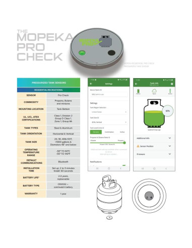 Sensor de Nivel de Tanque de Propano Mopeka Pro Check - Inalámbrico
