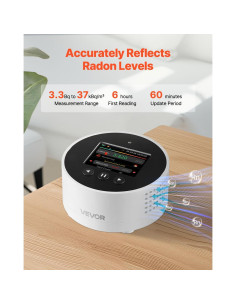 Detector de Radón VEVOR Portátil con Pantalla LCD y Alarmas 2