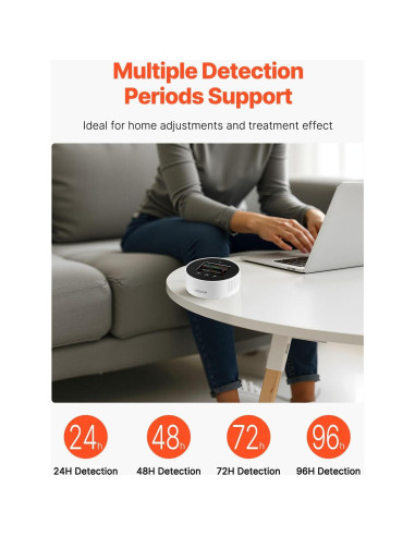 Detector de Radón VEVOR Portátil con Pantalla LCD y Alarmas